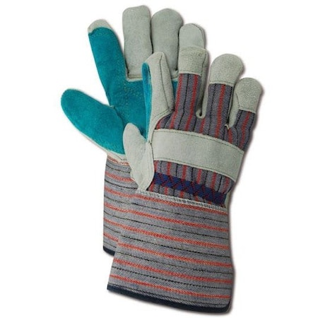 Magid Leather Palm Gloves, Wing Thumb, Gray, Large, 12 PK TG255EDP